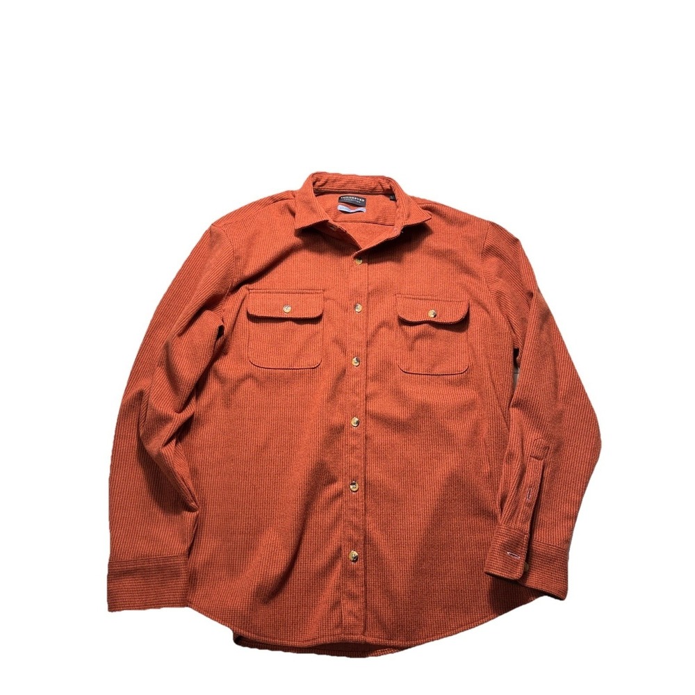Tailorbyrd Mens‎ Burnt Orange Corduroy Shacket Jacket Button Front Overshirt L